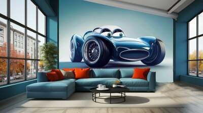 A beautiful fictional cartoon car with pronounced headlights on a colorful background Wall mural