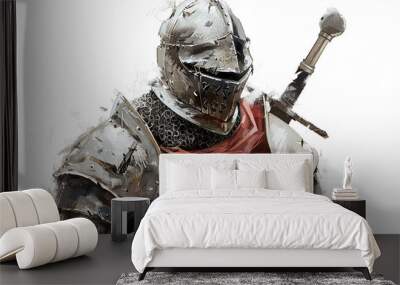 A fantastic royal knight in armor guards the castle chambers Wall mural