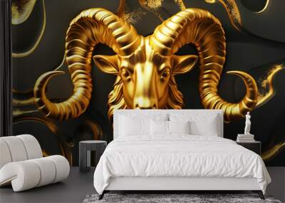 Astrological composition with concept of Aries zodiac sign symbol Wall mural