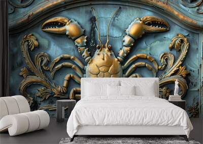 Astrological composition with concept of Cancer zodiac sign symbol Wall mural