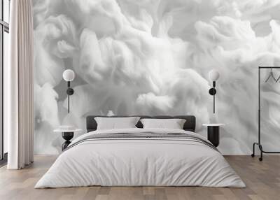 Generative ai on theme of beautiful texture soft fluffy cotton, design natural abstract background Wall mural