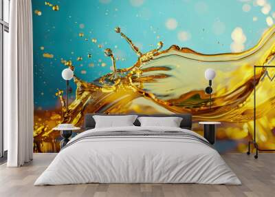 Generative ai on theme of beautiful texture surface motor oil, design natural abstract background Wall mural