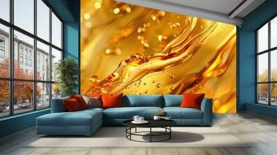 Generative ai on theme of beautiful texture surface motor oil, design natural abstract background Wall mural