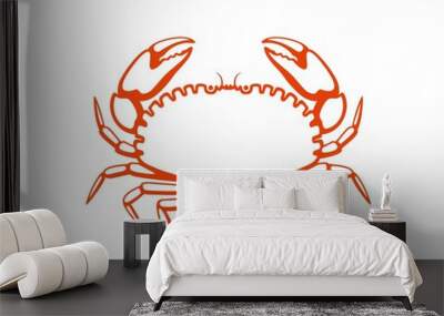 Crab logo. Isolated crab on white background Wall mural