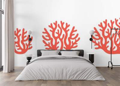 Crop stages of coral. Isolated coral on white background Wall mural