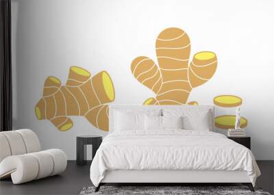 Ginger logo. Isolated ginger on white background Wall mural