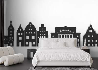 Latvia logo. Isolated Latvian architecture on white background Wall mural