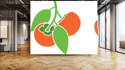 Persimmon logo. Isolated persimm on white background Wall mural