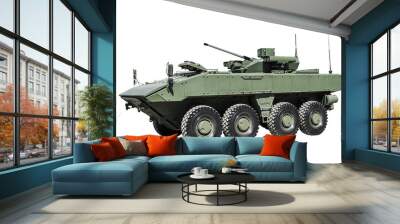 armored personnel carrier on a unified platform battle isolated Wall mural