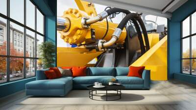 hydraulics tractor yellow Wall mural