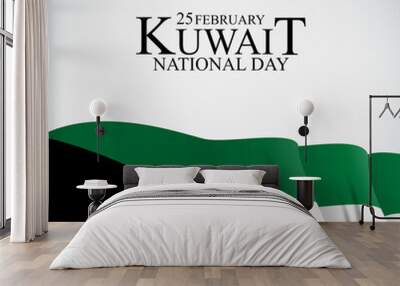 25 february Kuwait national day background Template design for card, banner, poster or flyer. Illustration Wall mural