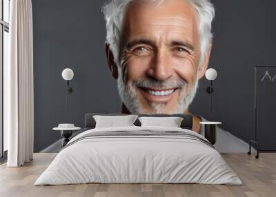 a gray older man with white hair and a smile Wall mural