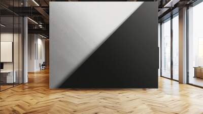 A sleek, monochromatic gradient transitioning from deep black to pure white Wall mural