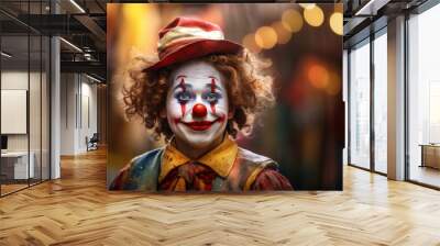 an image of a happy clown Wall mural