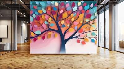 Autumn tree with colorful leaves Wall mural