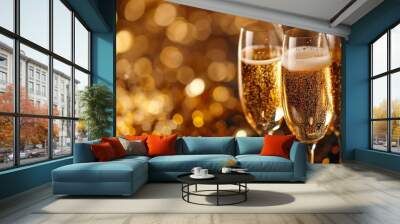 Beautiful background for champagne advertising Wall mural