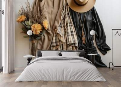 Beautiful fashionable fall outfits Wall mural