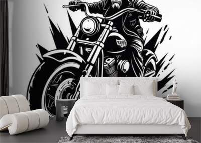 Black motorcycle club logo isolated Wall mural