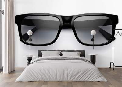 Black sunglasses isolated Wall mural