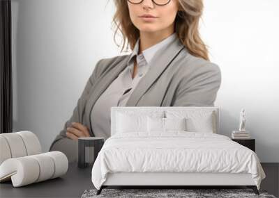 Business woman in glasses isolated Wall mural