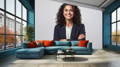 Business woman isolated. Illustration AI Generative. Wall mural