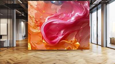 Close Up of Colorful Liquid Painting Wall mural