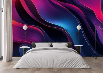 Colorful abstract wave patterns create a vibrant background design for modern art or digital media Wall mural