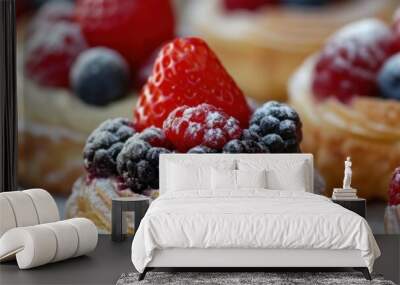 fresh pastry berry pastry Wall mural