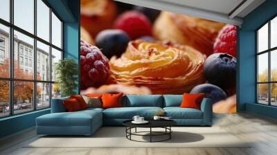 fresh pastry berry pastry Wall mural