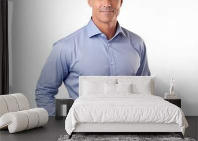 Handsome business man in blue shirt isolated Wall mural