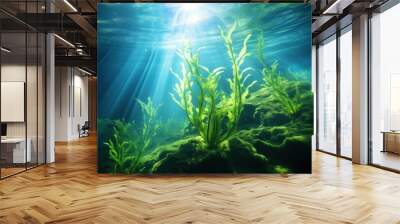 Kelp growling in the ocean under the sunlight or on the surface of the water Wall mural