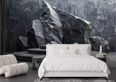 Large Rock on Cement Floor Wall mural