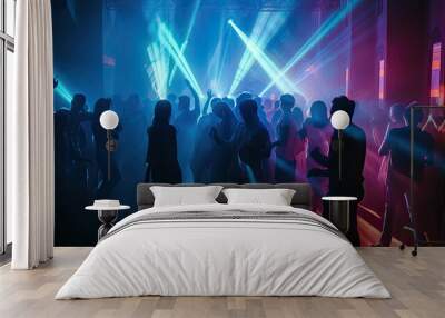 People in night club. Illustration AI Generative. Wall mural