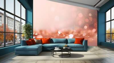 Pink party background with confetti Wall mural