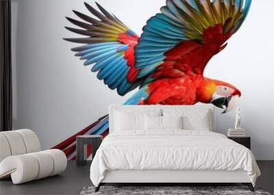 Red macaw isolated. Illustration AI Generative. Wall mural