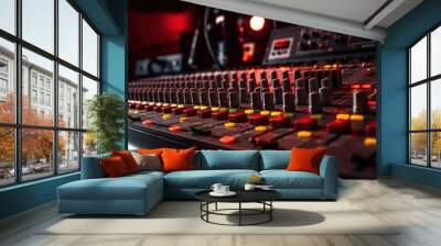 sound mixer at music studio Wall mural