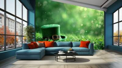 st. Patrick's day garden party background with copy space Wall mural