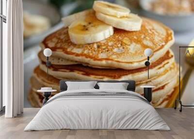 Stack of Banana Pancakes Wall mural