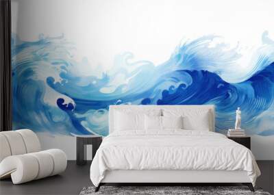 water waves art isolated on the transparent Wall mural