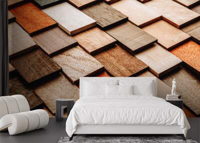 Set of exotic valuable wood for the catalog, texture and structure of the material Wall mural