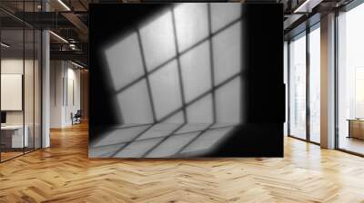 Light from a window on a black wall. Overlay background Wall mural