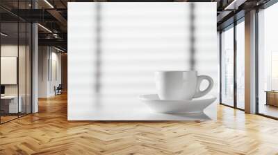 White cup of espresso on the table against the background of the window Wall mural