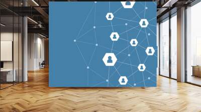 business online communication and abstract social network connection concept Wall mural