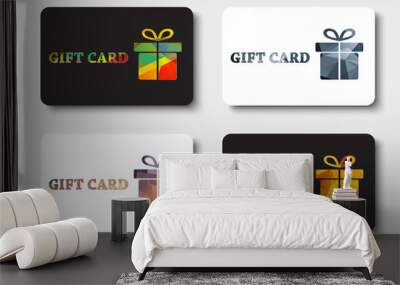 Design gift cards with abstract polygonal boxes Wall mural