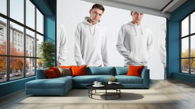 Mockup white hoodie for online store advertising and design presentation. Wall mural