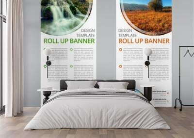 template of a vertical roll up banner for business or travel. Wall mural