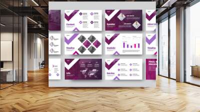 Vector infographic presentation for annual report, statistics, brochure with creative corporate identity. Wall mural