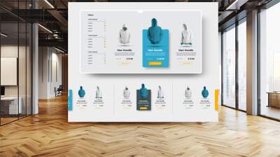 vector ui set of product cards for the online store and e-commerce with button and price tag. Wall mural