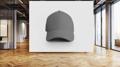 White, gray, black cap mockup isolated on background for design and pattern presentation. Wall mural