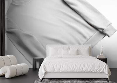 White sweatshirt mockup, png, beautifully folded, isolated. Wall mural